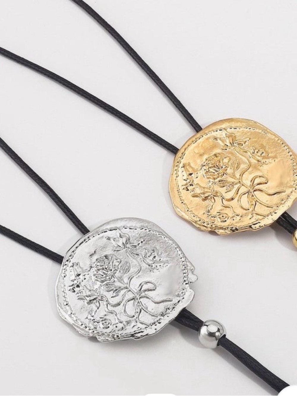 Source Unknown Silver Floral Coin Pendant Necklace - Women Jewelry